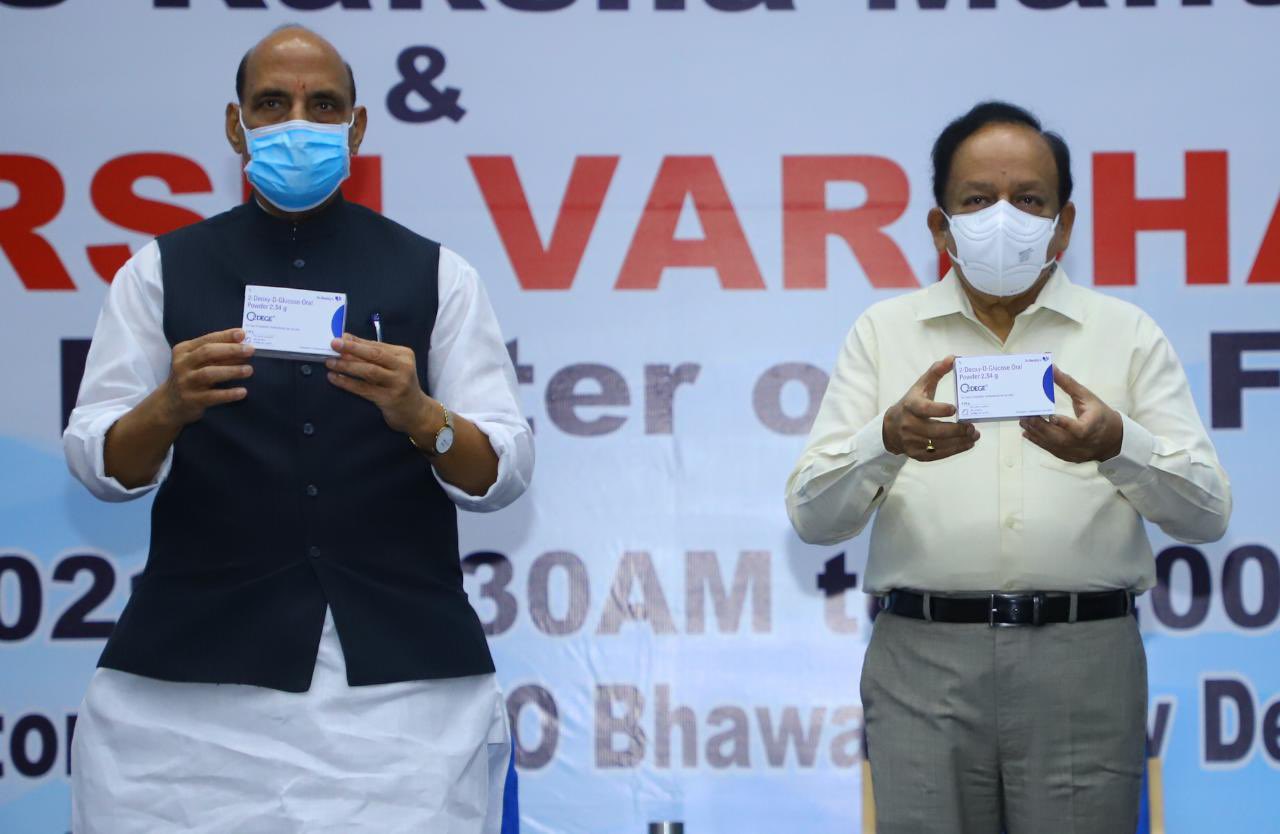 Raksha Mantri Shri Rajnath Singh unveils first batch of anti-COVID drug developed by DRDO and hands over to Health Minister Dr Harsh Vardhan