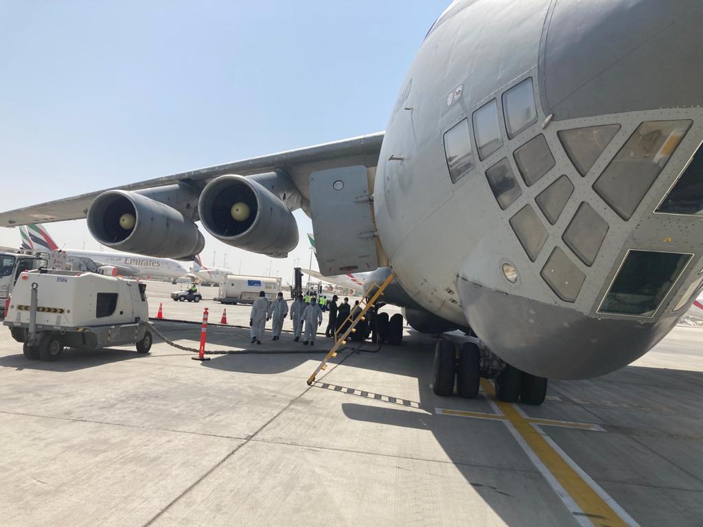 Transporter of Oxygen Containers to Dubai by IAF