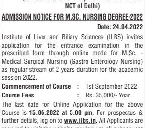 Institute of Liver and Biliary Sciences -M. SC Nursing 2020