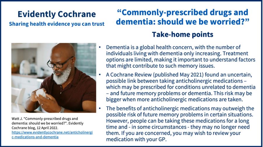Commonly-prescribed drugs and dementia: should we be worried?