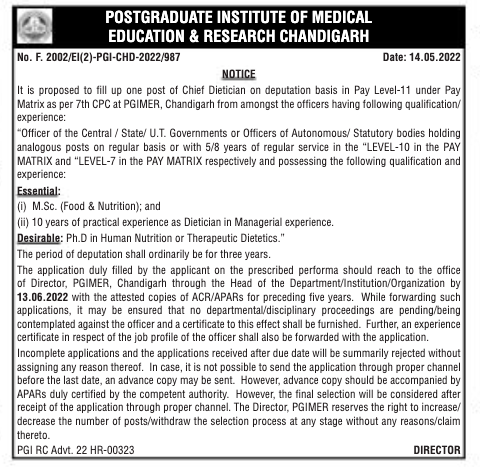 PGIMER Chandigarh-Recruitment