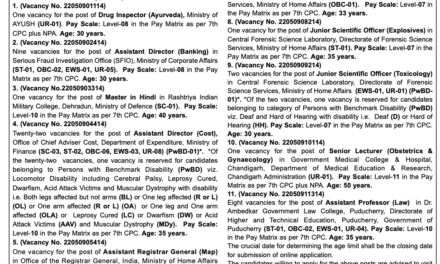 Union Public Service Commission New Delhi-Recruitment