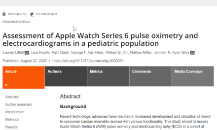 Assessment of Apple Watch Series 6 pulse oximetry and electrocardiograms in a pediatric population | PLOS Digital Health