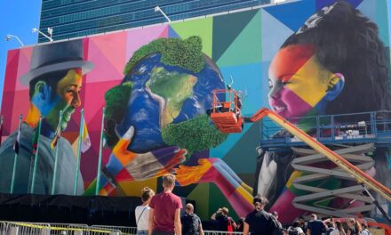 Brazilian artist’s mural ‘for the planet’ proves big draw for UN General Assembly