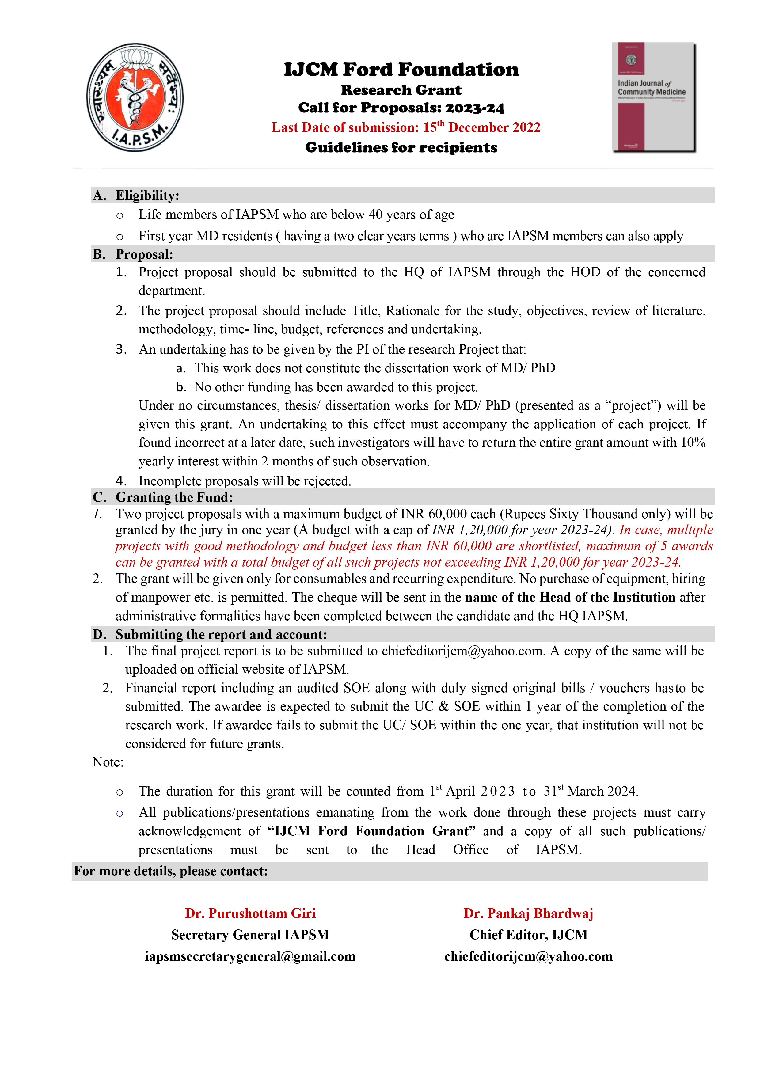 IJCM Ford Foundation Grant 2023-24