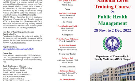 National level training course on Public Health Management