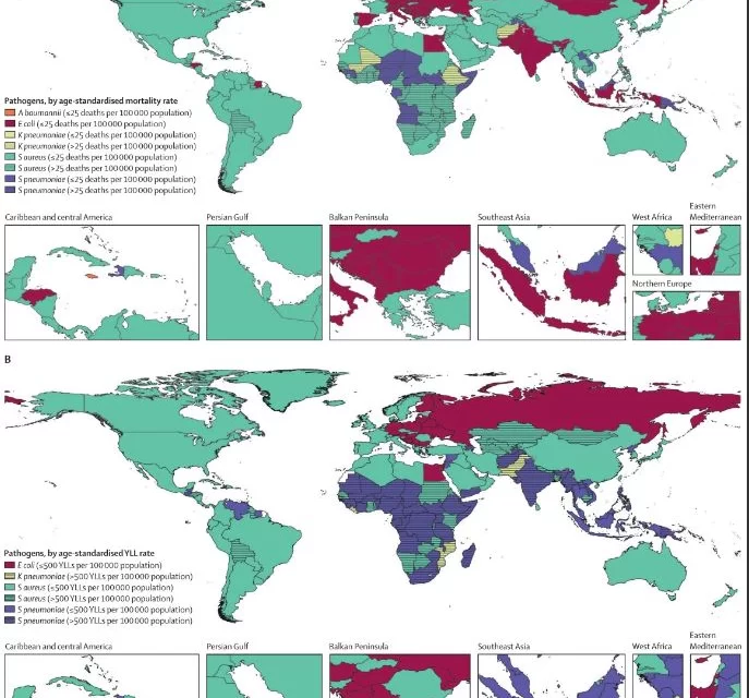 Global mortality associated with 33 bacterial pathogens in 2019: a systematic analysis for the Global Burden of Disease Study 2019