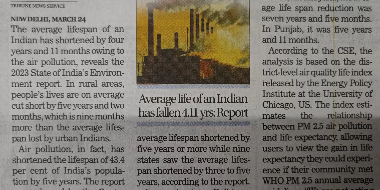 Lifespan in Haryana Down 7.5 yrs Punjab 5.11 years