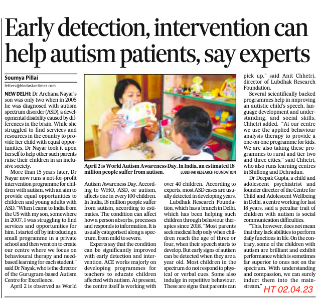 erly detection, intervention can help autism patients, say experts