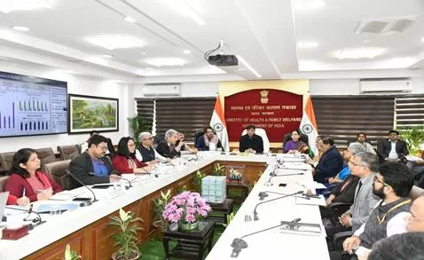 Union Health Minister Chairs High-Level Meeting to Review COVID-19 Surge and Preparedness