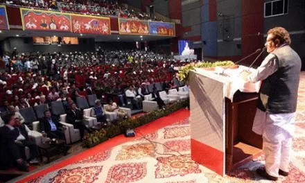 Professor S.P Singh Baghel, the Union Minister of State for Health & Family Welfare, launches the World AIDS Day event in Guwahati.”