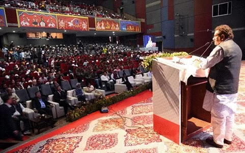 Professor S.P Singh Baghel, the Union Minister of State for Health & Family Welfare, launches the World AIDS Day event in Guwahati.”