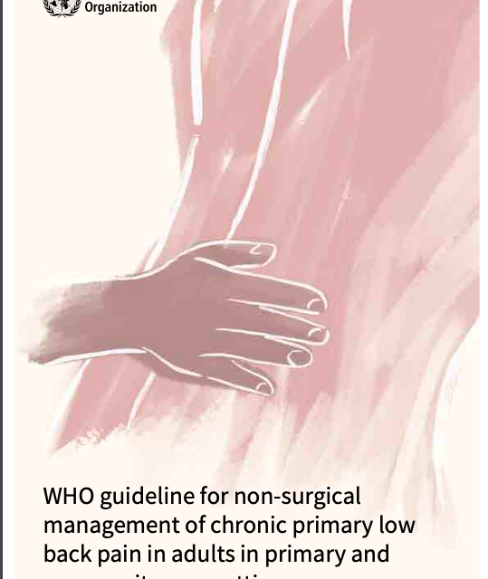 WHO releases guidelines on chronic low back pain