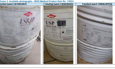 Falsified (contaminated) USP/EP PROPYLENE GLYCOL identified in the WHO Eastern Mediterranean Region