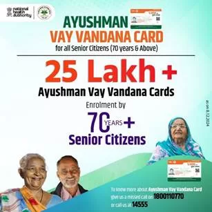 Enrollment for Ayushman Vay Vandana Cards Reaches 25 Lakh Milestone