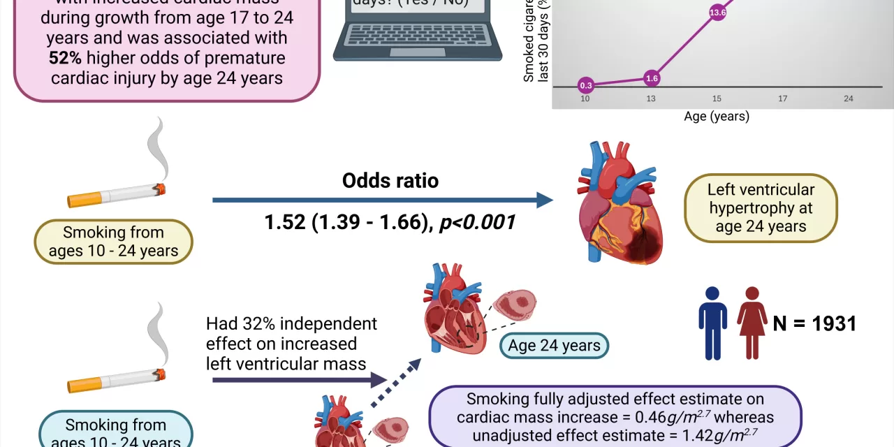 Study Reveals Smoking from Age 10 Tied to Heart Damage by Mid-20s