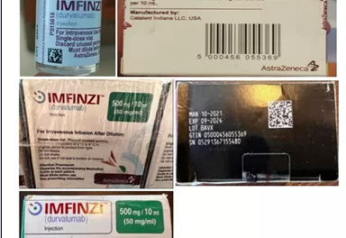 Medical Product Alert : Falsified IMFINZI (durvalumab) injection 500mg /10ml