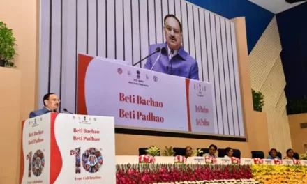 Union Minister of Health and Family Welfare Shri JP Nadda andUnion Minister of Women and Child Development, Smt. Annpurna Devijointly inaugurate the 10th Anniversary Celebration of Beti Bachao, Beti Padhao Scheme