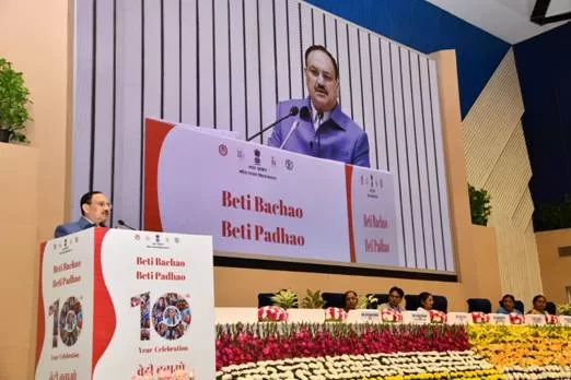 Union Minister of Health and Family Welfare Shri JP Nadda andUnion Minister of Women and Child Development, Smt. Annpurna Devijointly inaugurate the 10th Anniversary Celebration of Beti Bachao, Beti Padhao Scheme