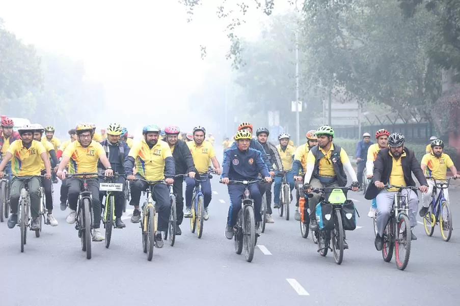 250+ Cyclists led by Union Minister Dr. Mansukh Mandaviya Come Together to Support Prime Minister Narendra Modi’s Message to Fight Obesity