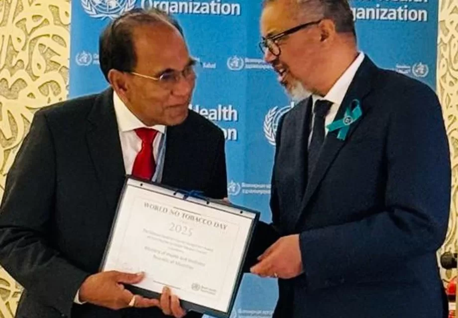 Mauritius Honored with WHO Director-General’s Special Recognition for Tobacco Control