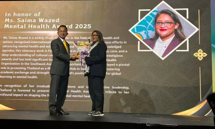 Regional Director Saima Wazed conferred Mental Health Award 2025